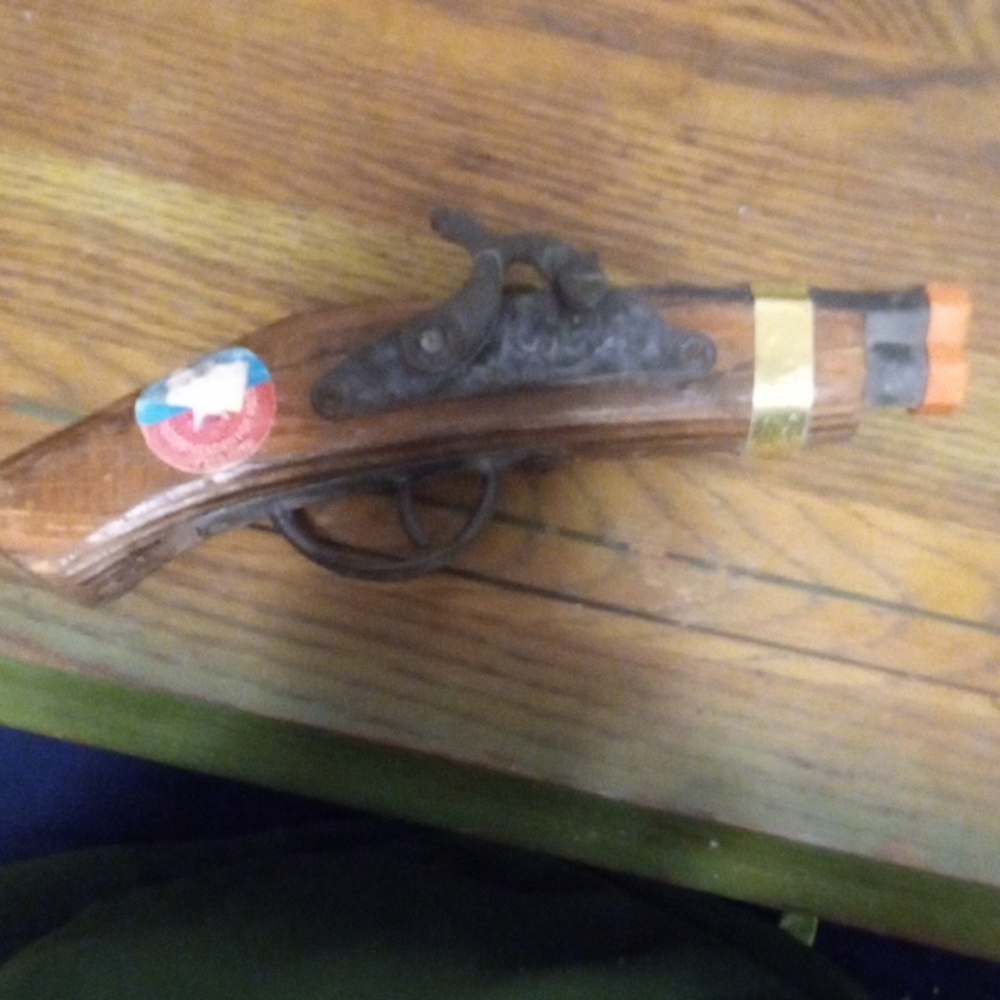 Classic Wooden Pirate Toy Pistol with Orange Tip